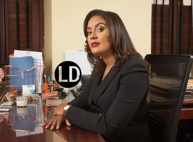 Ria Mohammed-Davidson photographed at her Port of Spain chambers